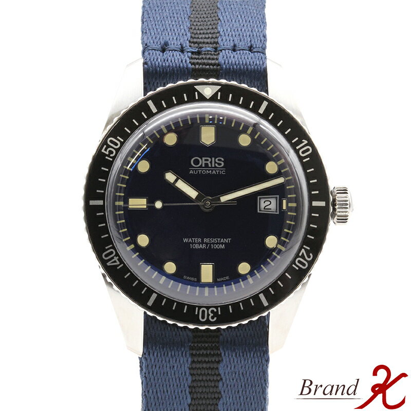 浜町店【ORIS/オリス】ダイバーズ65　01 733 7720 4055-07 5 21 28FCブルー　SS　NATOテキスタイルストラップ自動巻き　AT　ダイバーズウォッチ　腕時計【中古・美品】【送料無料】楽天