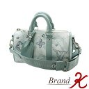 浜町店【LOUIS VUITTON/ルイヴィトン】モノグラム　アクアガーデン　キーポル25M22527　 ボストンバッグ　ショルダーバッグ　クリスタルブルー　LVメンズ　レディース　LV【中古・ほぼ新品】【送料無料】楽天