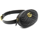 【展示未使用品】 【本物保証】GUCCI グッチ GGマーモント ベルトバッグ ウエストバッグ ボディバッグ 476434 キルティングレザー ブラック 送料無...
