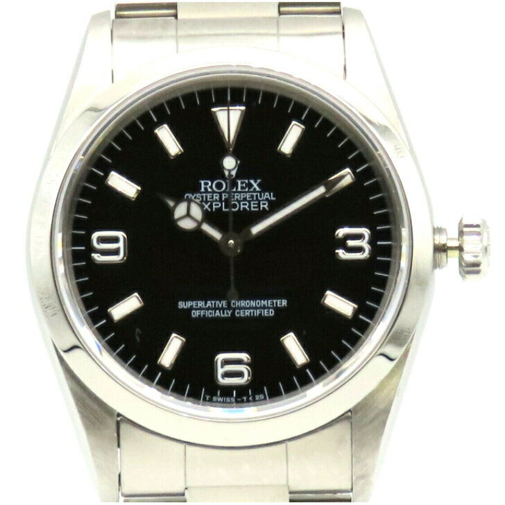 【本物保証】ROLEX ロレックス エクスプローラー1 14270 W番 自動巻き 文字盤 ブラック メンズ 腕時計 送料無料 1年保証 【中古品】
