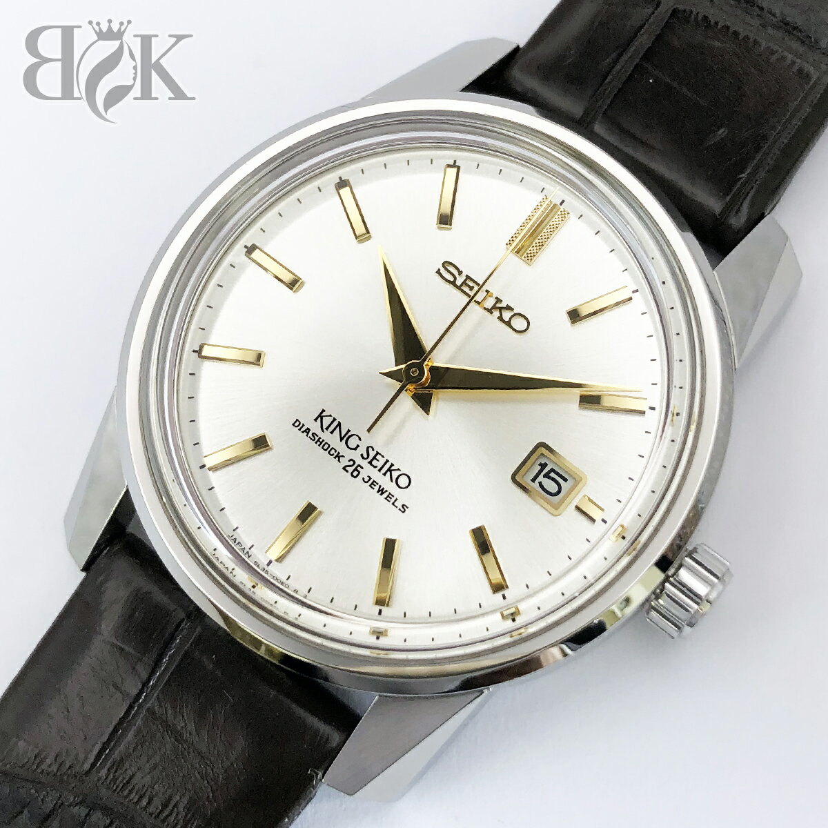 セイコー キングセイコー デイト 1700本限定 SDKA003 6L35-00F0 自動巻き 革ベルト 時計 KING SEIKO ♭ ∞【中古】