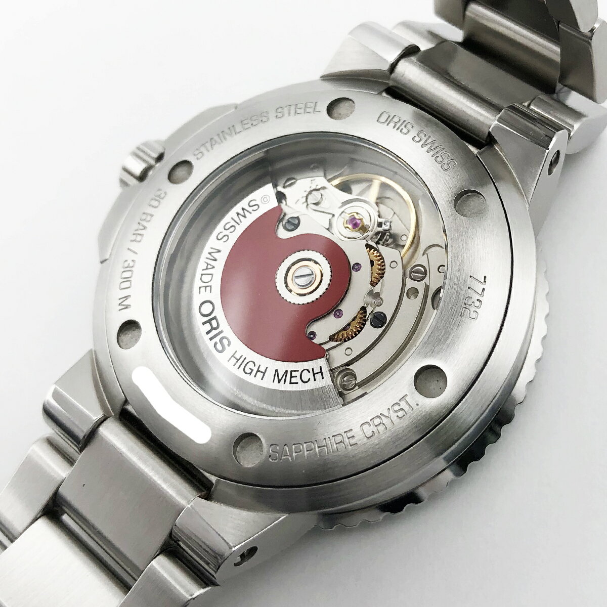 オリス アクイス 01 733 7732 4157 デイト グリーン セラミックベゼル 緑文字盤 裏スケ 自動巻き オートマ ORIS ♭ ∞【中古】