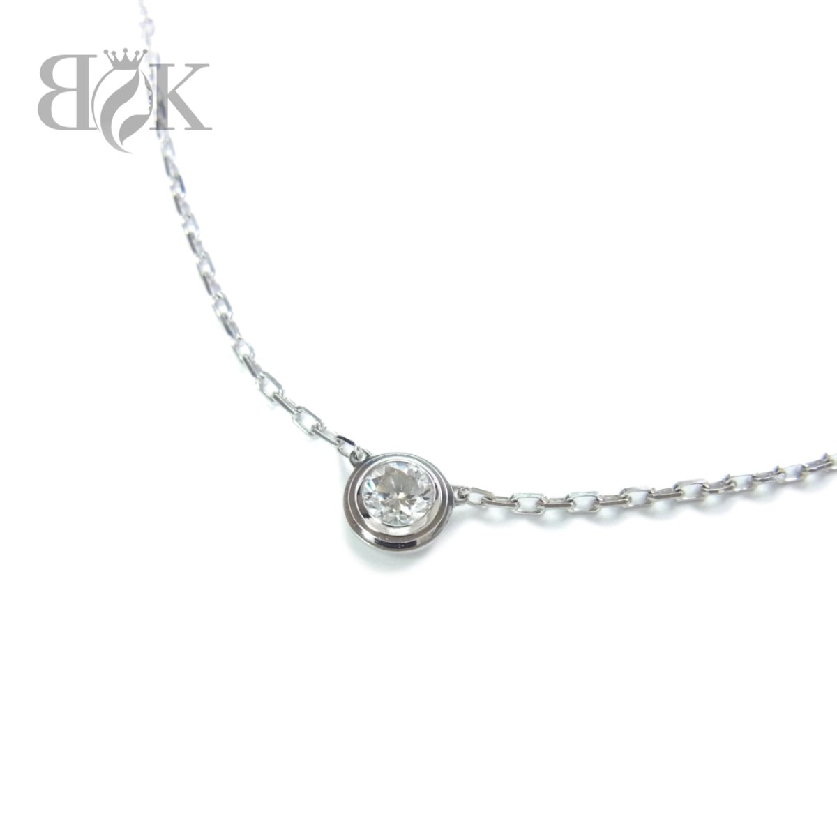 カルティエ ダムール ディアマン レジェ ダイヤネックレス 750 ホワイトゴールド 全長約40cm 総重量約2..