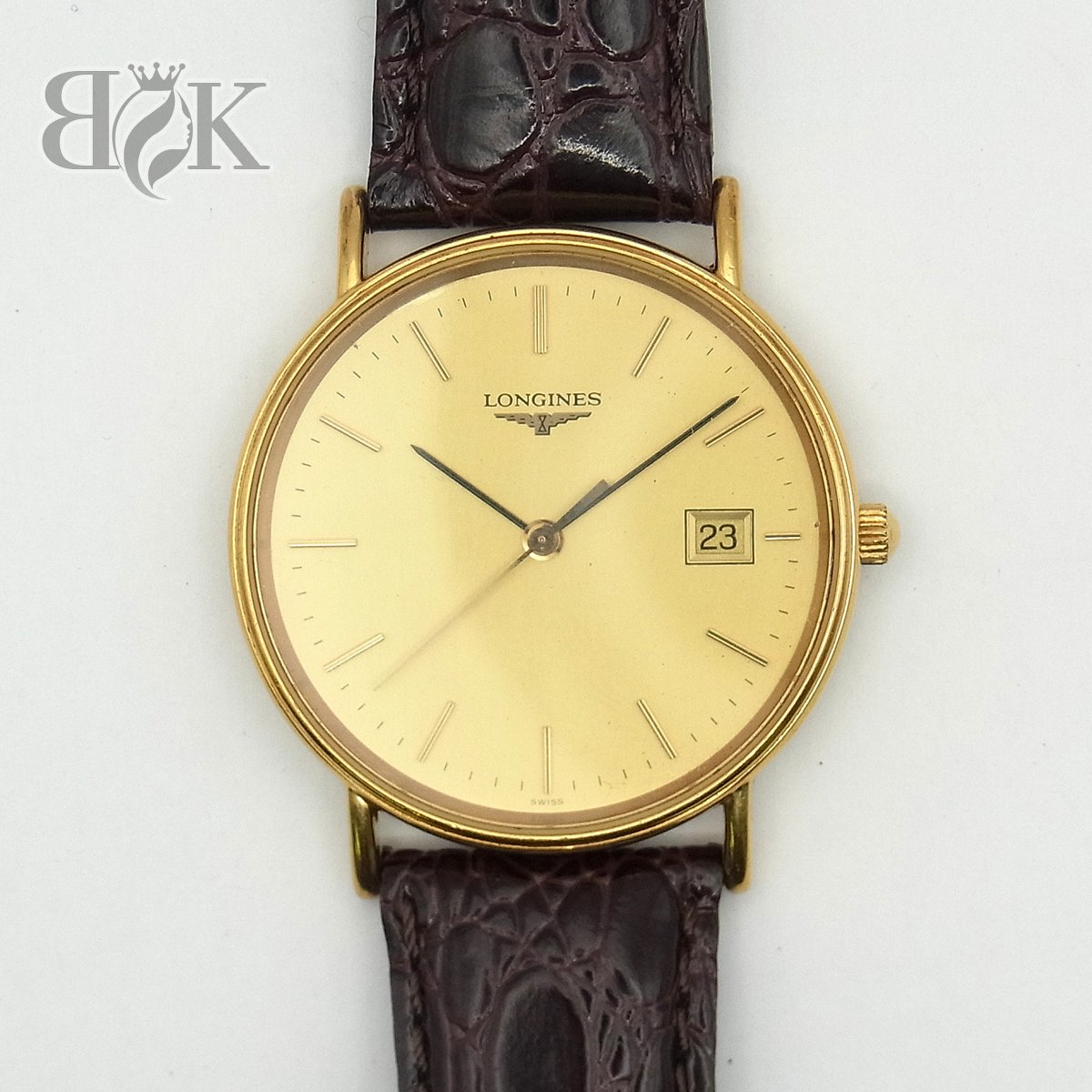 ロンジン グランドクラシック L4.636.2 メンズ クォーツ GP 社外バンド ∞【中古】