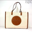 トリーバーチ エラ トートバッグ 87355 928 キャンバス×レザー ELLA TORY BURCH ∞【中古】