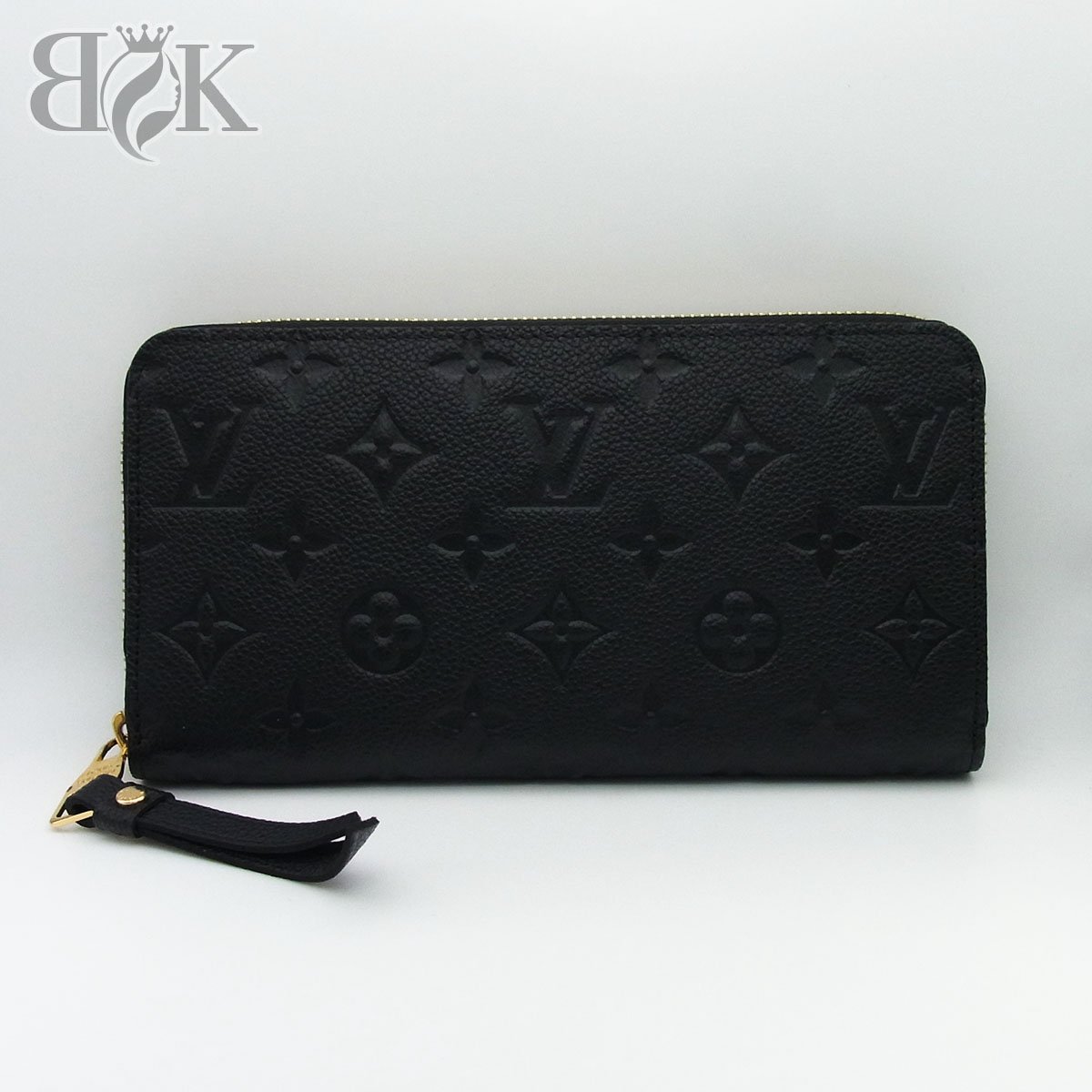 ルイヴィトン M61864 モノグラムアンプラント ジッピーウォレット ノワール ラウンドファスナー 箱あり 長財布 LOUIS VUITTON＋【中古】