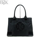 トリーバーチ エラ スモール トートバッグ ハンドバッグ ナイロン 黒 ブラック TORY BURCH 〓 【中古】