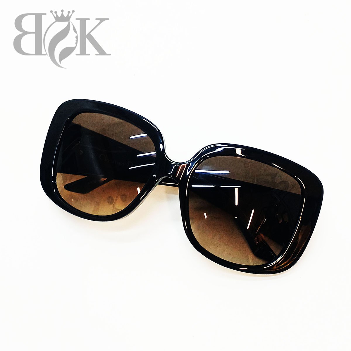 クリスチャンディオール G4FHA DiorLadyLady1 カナージュ スクエア サングラス 56□18 135 ブラック Christian Dior 中古 ★【中古】