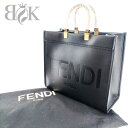 未使用品 フェンディ サンシャイン ミディアム 2WAY トートバッグ 8BH386 ブラック ショルダー付き レディース FENDI 中古 ★【中古】