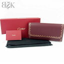 展示品 Cartier ガーランド ドゥ カルティエ 二つ折り長財布 ボルドー×ゴールドカラー 箱付 ■【中古】(4)