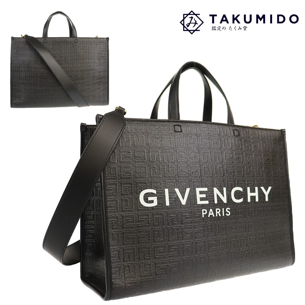 ジバンシィ 2WAY トートバッグ Gミディアム 中古 ブラック レザー GIVENCHY【中古】 | ジバンシー ゴールド金具 バック シンプル 黒 レディース ファッション ブランド ランクSA