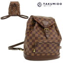 ルイヴィトン リュックサック モンスリMM 中古 N51143 ダミエ SPオーダー LOUIS VUITTON 【中古】 | 茶色 スペシャルオーダー ブラウン バッグ レディース ルイビトン LV ファッション ブランド ABランク