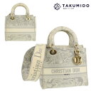 クリスチャンディオール 2WAYバッグ Lady D-Lite ミディアムバッグ 中古 グレー キャンバス Christian Dior 【中古】 | ハンドバ...
