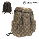 グッチ リュックサック GGポリエステル バックパック 767923 ブラウン ナイロンキャンバス GUCCI 【中古】 | ファッション 茶 黒 ユニセックス...
