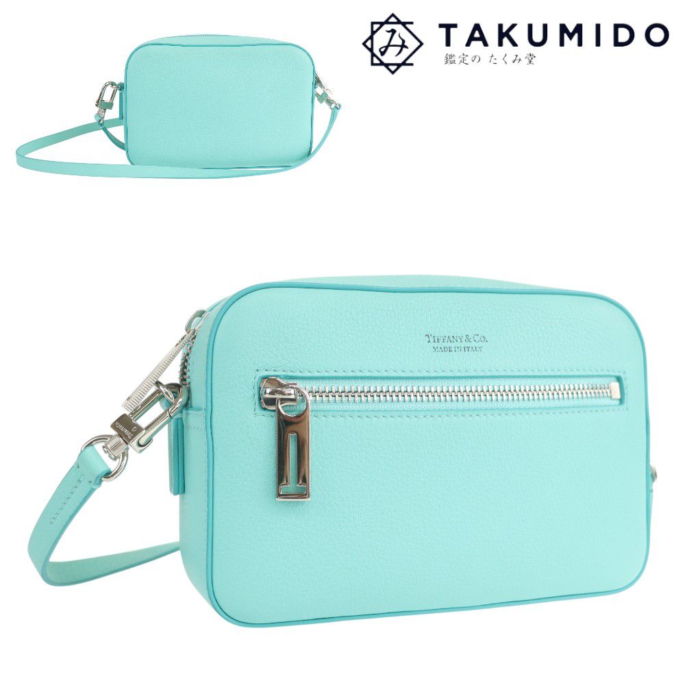 ティファニー ショルダーバッグ 中古 ティファニーブルー レザー TIFFANY&Co. 【中古】 | 斜め掛け バック ミニ レディース ファッション 鞄 カバン ブランド ABランク