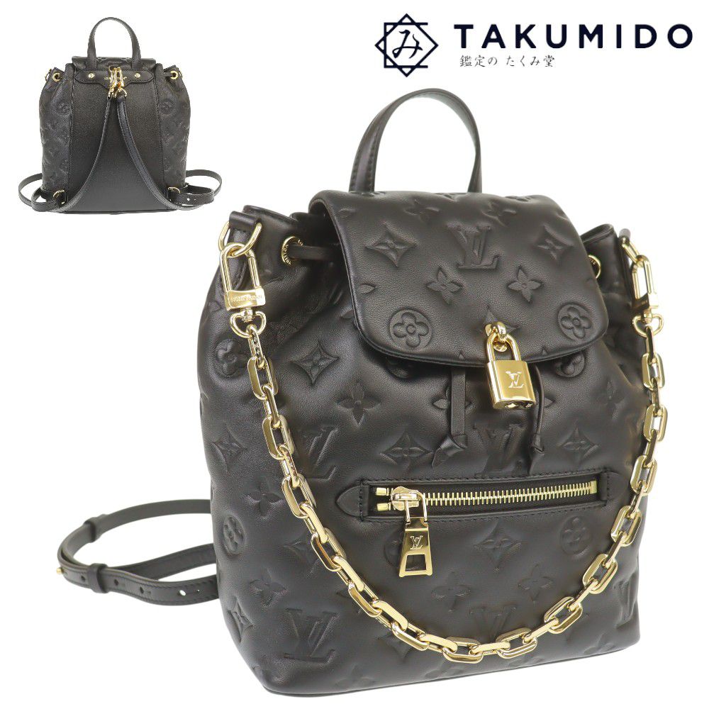 ルイヴィトン リュックサック クッサン バックパック PM M13357 中古 ノワール ブラック レザー LOUIS VUITTON 【中古】| 黒 バッグ カバン 鞄 レディース ビトン LV ファッション ランクSA