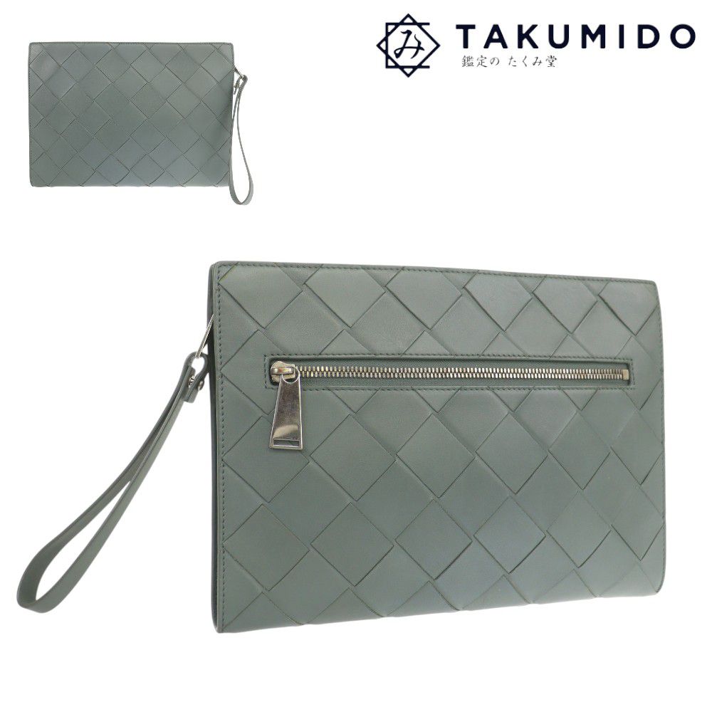 Rakuten - ボッテガヴェネタ BOTTEGA VENETA クラッチバッグ イントレチャート 中古 ブルーグレー レザー 【中古】 | ブランド メンズファッション シンプル バック セカンドバッグ マルチケース ABランク