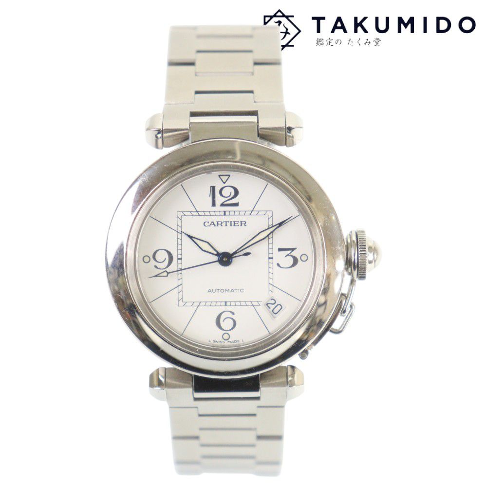カルティエ 腕時計 パシャC W31074M7 自動巻き 中古 ホワイト文字盤 ステンレススチール Cartier 【中古】 | ウォッチ ユニセックス オートマチック 機械式 ブランド ビジネス シンプル ファッション Aランク