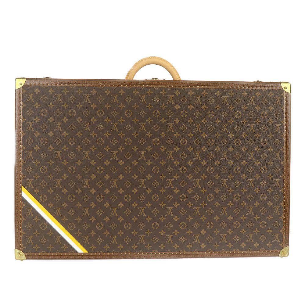 ルイヴィトン トランクケース アルゼール80 M21222 中古 モノグラムライン ステッカー イニシャル入り LOUIS VUITTON 【中古】 | 旅行カバン オレンジ トラベル インテリア ブランド 茶 Aランク