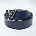 LOUIS VUITTON ルイヴィトン ベルト サンチュール・LV イニシャル 40MM リバーシブル メンズ ネイビー グレー 95/38 トリヨンレザー ...