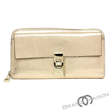 ABランク クロエ 長財布 ドリュー 3P0780 ラムスキン ゴールド レディース Chloe gold 【中古】