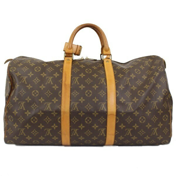 ルイ・ヴィトン キーポル45 M41428 モノグラム ポワニエ ネームタグ ボストンバッグ 旅行カバン LOUIS VUITTON brown 【中古】