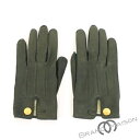 Bランク エルメス グローブ ラムレザー セリエボタン オリーブ 手袋 HERMES olive 【中古】
