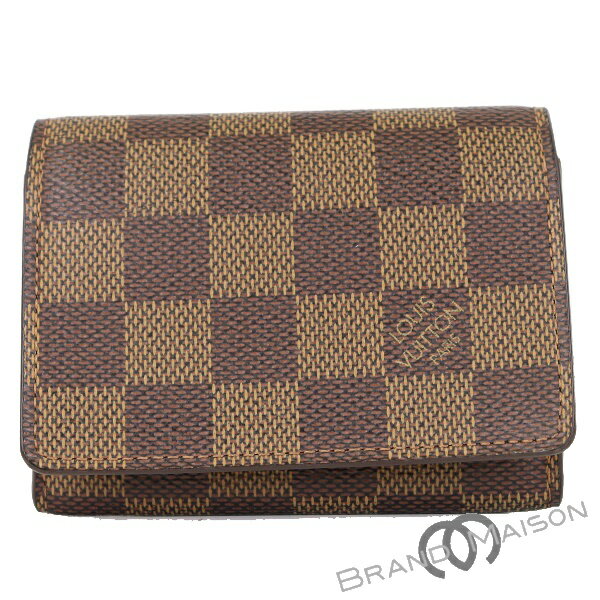 ABランク ルイ・ヴィトン アンヴェロップ・カルトドゥヴィジット 名刺入れ カードケース N62920 ダミエ LOUIS VUITTON ブラウン 【中古】