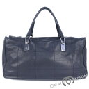 Aランク【シャネル】ボストンバッグ/チョコバー/ブラック/ラムスキン/CHANEL 【中古】