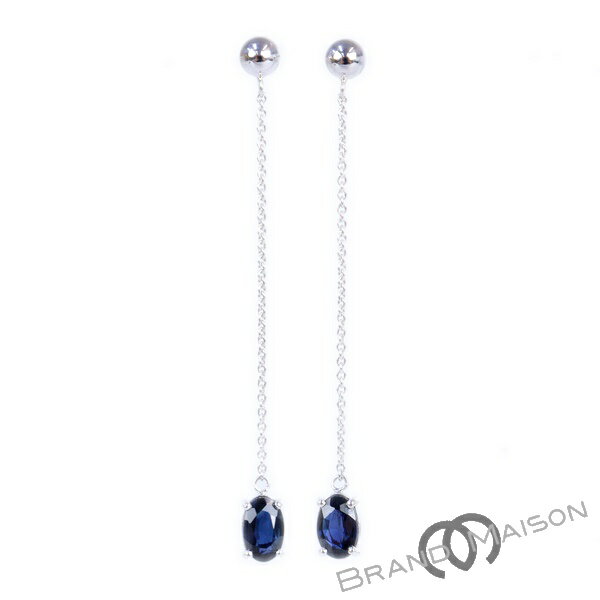 【中古】新品同様サファイアピアス/...