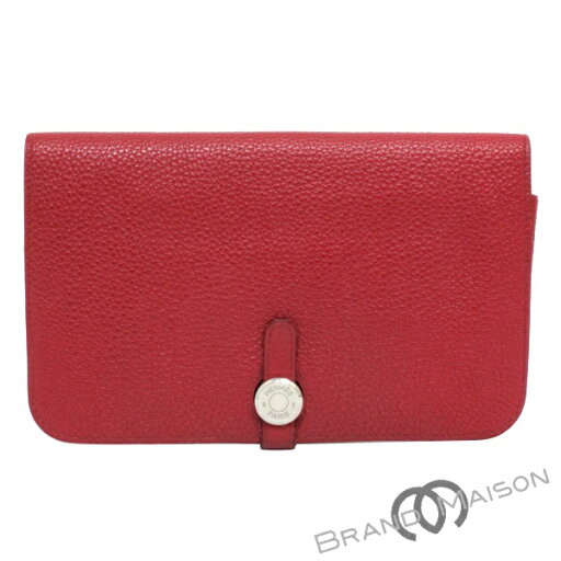 Bランク エルメス ドゴンGM トゴ □L刻印 ルージュ レッド 二つ折り財布 HERMES レディース red 【中古】 Bランク エルメス ドゴンGM トゴ □L刻印 ルージュ レッド 二つ折り財布 HERMES レディース red 【中古】