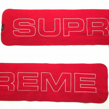 SUPREME 17FW 17AW POLARTEC FLEECE Logo Scarf シュプリーム ポーラテック フリーズ ロゴ スカーフ マフラー ストール 2017年 秋冬 レッド 赤 男女兼用 ユニセックス 中古 消費税込【Y】