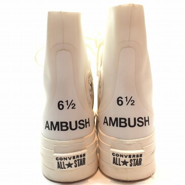 AMBUSH×CONVERSE 19AW 19FW CHUCK 70 HI CHUCK TAYLOR 2019年 秋冬 チャックテイラー 厚底 ハイカット スニーカー OFF-WHITE オフホワイト コラボ 日本未発売 海外 限定 SSENSE 希少 激レア 166516C ユニセックス メンズ レディース 消費税込 中古 送料無料【Y】