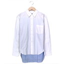 COMME des GARCONS HOMME PLUS 08SS 2008年春夏 シャツ XSサイズ ホワイト ブルー ギンガムチェック PA-B023 長袖 コムデギャルソン オム プリュス トップス 白 白シャツ 襟 送料無料【中古】k-0106