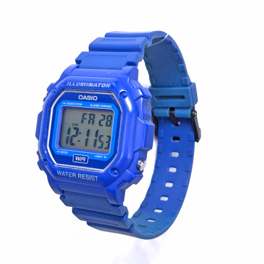 CASIO ILLUMINATOR デジタルウォッチ ブルー 3224 F-108WH 腕時計 カシオ イルミネーター WATER RESISTANT 青 送料無料【中古】k-0179