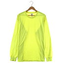 無地 長袖Tシャツ イエロー XLサイズ ロンT 【中古】k-0356