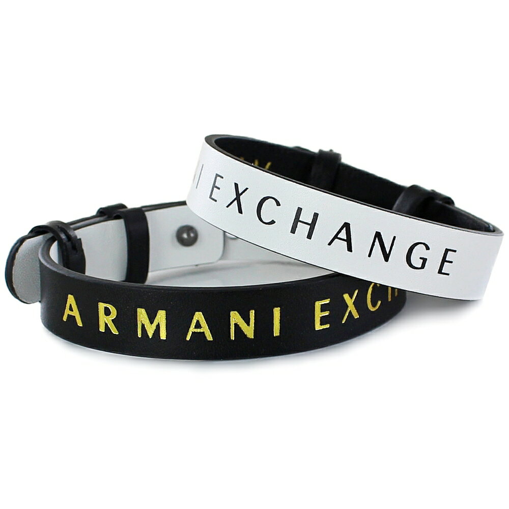 ペア ブレスレット レザー アルマーニエクスチェンジ お揃い カップル ペアルック ペアアクセサリー ユニセックス レザーブレスレット リバーシブル 誕生日プレ...