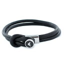 エンポリオアルマーニ ジュエリー ファッション アクセサリー BRACELET ブレスレット ブラック×シルバー レザー EGS2212040 誕生日プレゼント...