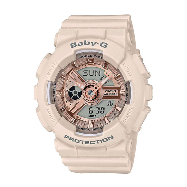 CASIO カシオ Baby-G ベビーG ベビージー 時計 レディース 女の子 女性 かわいい 腕時計 ピンクゴールド ピンクベージュ アナデジ 樹脂バンド BA-110CP-4A 誕生日プレゼント 内祝い 母の日 お祝い