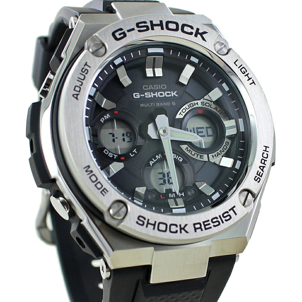 G-SHOCK 腕時計 メンズ CASIO G-SHOCK Gショック ジーショック カシオ メンズ 腕時計 アナデジ 電波ソーラー シルバー×ブラック 海外モデル GST-W110-1A 誕生日プレゼント 内祝い 母の日 お祝い