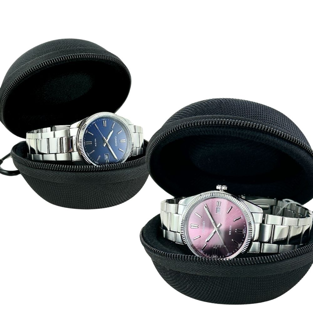 日本未発売 ペアウォッチ カシオ 腕時計 手表 腕時計ケース 付き ブルー パープル ステンレス ペア腕時計 お揃いの時計 ペアギフト おそろい ペア 夫婦 カップル 両親 友達 兄弟 姉妹 誕生日プレゼント クリスマス プレゼント ランキング お祝い