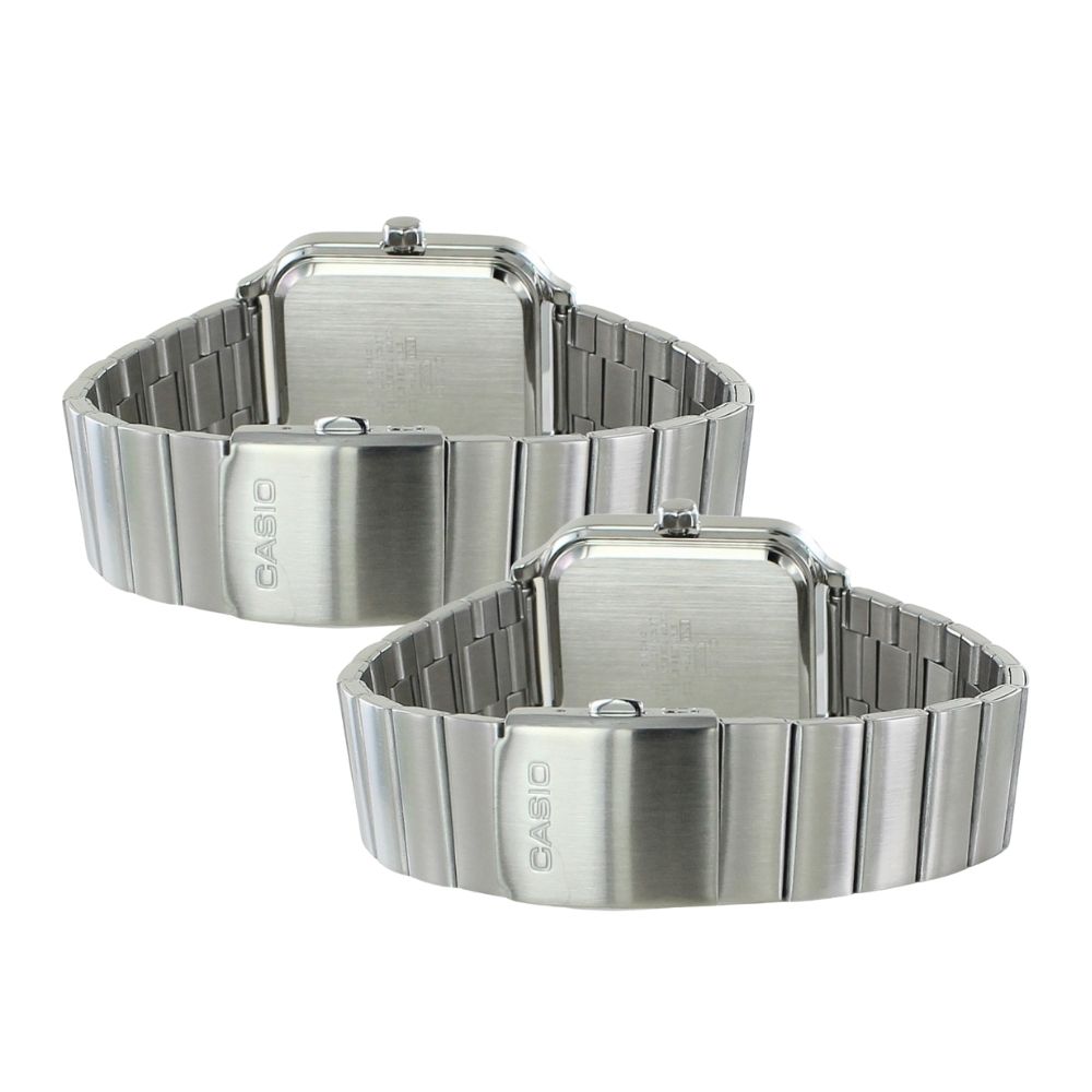 カシオ ペアウォッチ カップル 親子でお揃い CASIO 腕時計 ペア 腕時計ボックス付き アナログ スクエア サン＆ムーン表示 カレンダー 防水 ブルー 夫婦 両親 記念日 上品ペアギフト クリスマス プレゼント ランキング お祝い