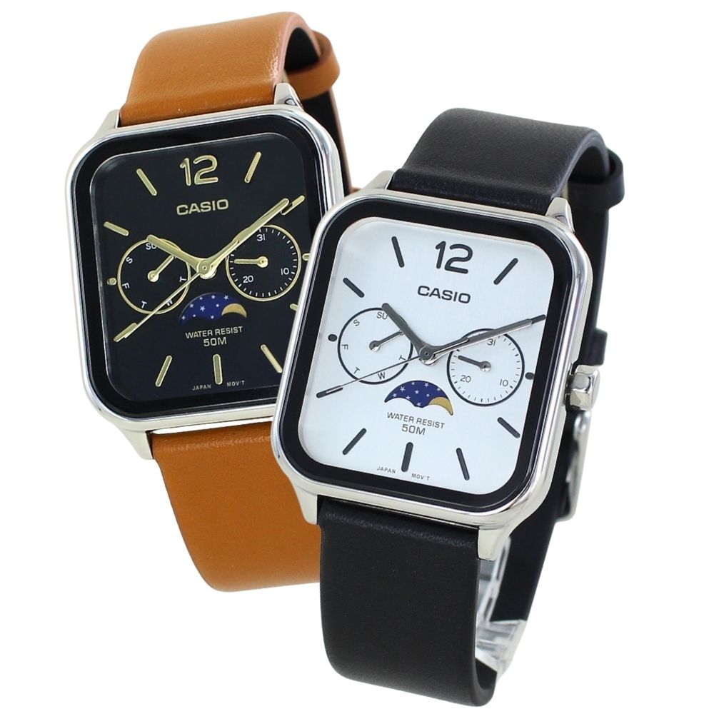カシオ ペアウォッチ CASIO 腕時計 ペア腕時計ボックス付き カップル 親子でお揃い 上品ペアギフト アナログ 革ベルト サン＆ムーン表示 カレンダー 防水 夫婦 両親 記念日 プレゼント ランキング お祝い