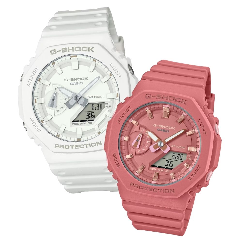 G-SHOCK Gショック ペアウォッチ カシオ 腕時計 カップル ペアセット メンズ レディース 防水 アナデジ ホワイト ピンクレッド 誕生日 記念日 プレゼント ギフト ペア腕時計 CASIO 海外モデル GA-2100-7A7 GMA-S2100-4A2 ランキング お祝い