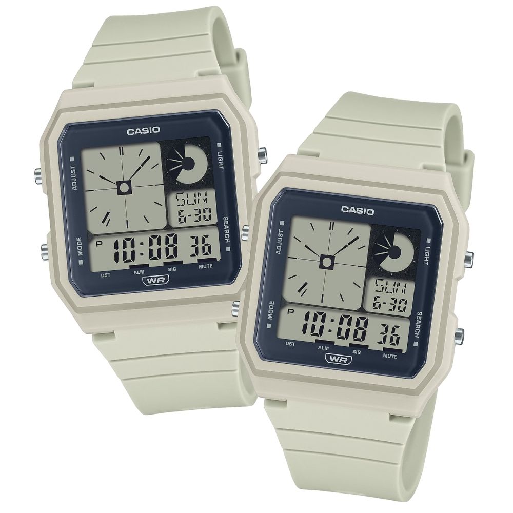カシオ ペアウォッチ デジタル 腕時計 収納ケース付き ベージュ ユニセックス メンズ レディース キッズ 軽量 おしゃれ カップル 親子ペア 誕生日 記念日 お揃い ギフト ペアギフト CASIO 時計 LF-20W-8A クリスマス プレゼント ランキング お祝い