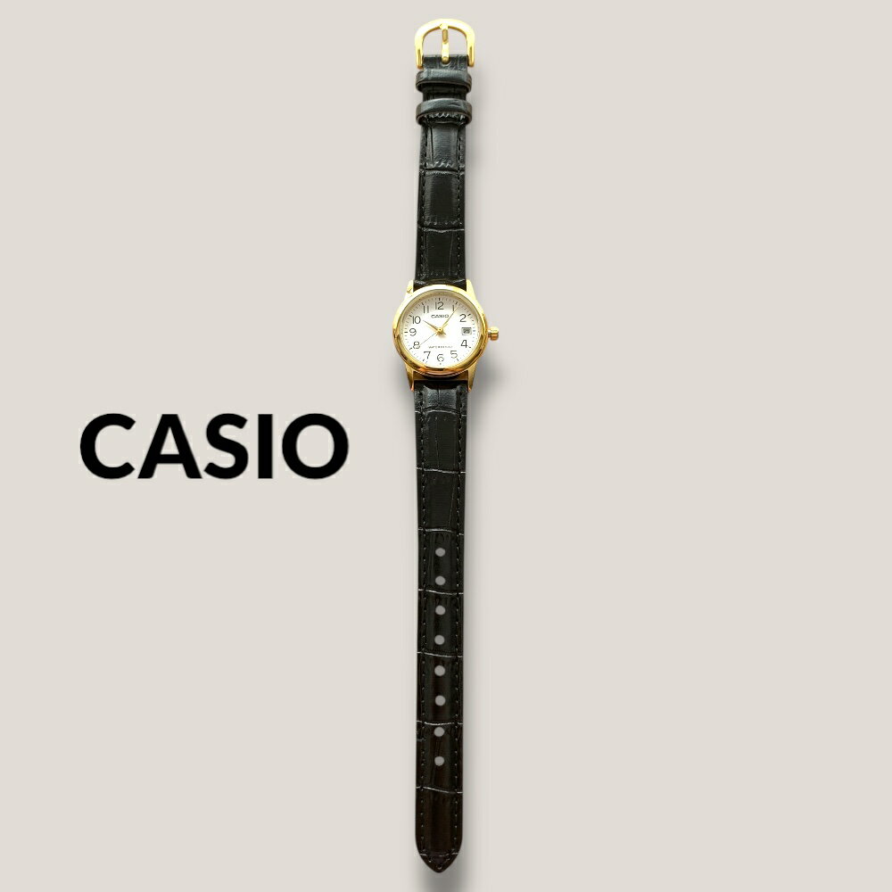 カシオ CASIO 腕時計 レディース 収納ケース付き チプカシ シンプル 軽い レザー 革ベルト ブラック ゴールド 防水 ギフト 時計 誕生日 記念日 日本未発売 海外モデル クリスマス プレゼント ランキング お祝い(2)