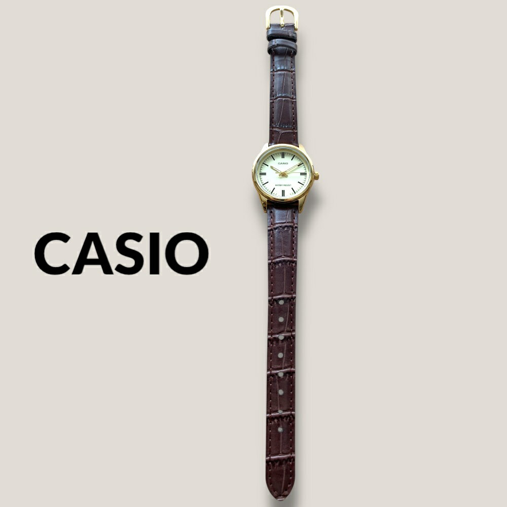 楽天ブランド腕時計 noppleカシオ CASIO 腕時計 レディース 収納ケース付き チプカシ シンプル 小さい 軽い 革ベルト ブラウン ゴールド プレゼント ギフト 時計 誕生日 記念日 日本未発売 海外モデル ランキング お祝い