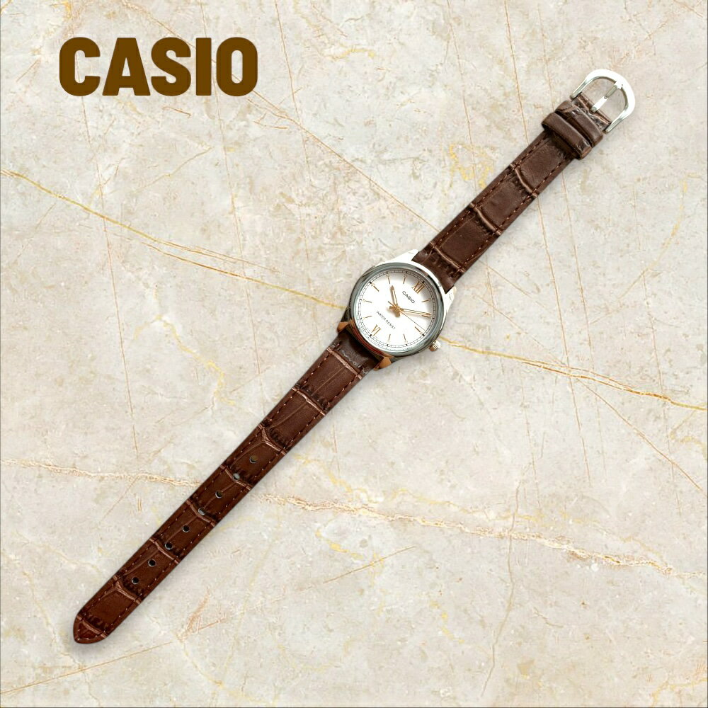 楽天ブランド腕時計 noppleカシオ CASIO 腕時計 レディース 収納ケース付き チプカシ シンプル 小さい 軽い 革ベルト ブラウン ホワイト プレゼント ギフト 時計 誕生日 記念日 日本未発売 海外モデル ランキング お祝い