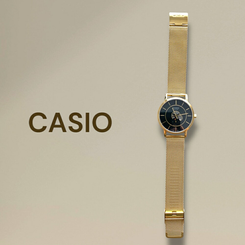日本未発売 カシオ CASIO 腕時計 メンズ ユニセックス 収納ケース付き シンプル メッシュベルト ゴール..