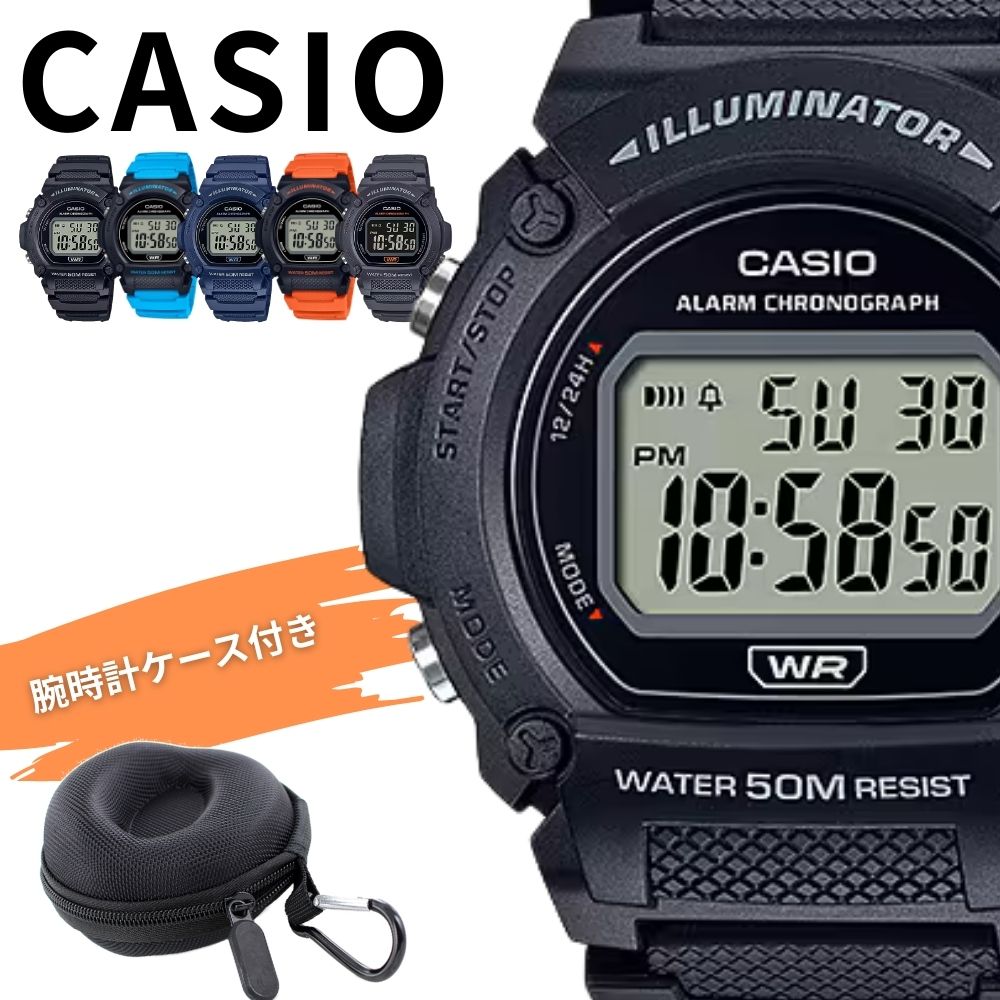 CASIO デジタル腕時計 オレンジ/ブラック CASIO 腕時計 「60」「CASIO（カシオ）」スクエア STANDARD